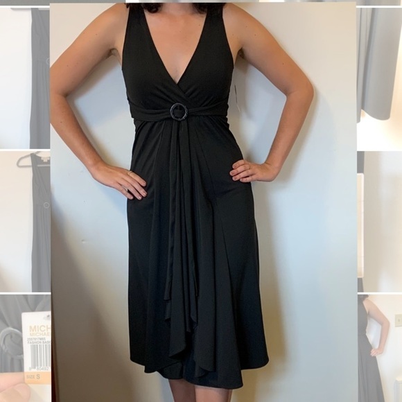 Michael Kors Dresses & Skirts - Micheal Kors Black Fashion Basic Faux-Wrap Dress SZ S